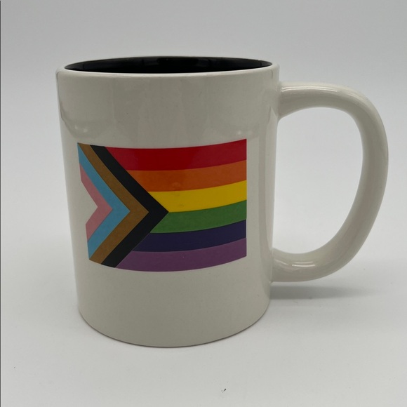 Celebrate It Other - Rainbow Gay Pride Flag White Coffee Mug with Black Interior by Celebrate It